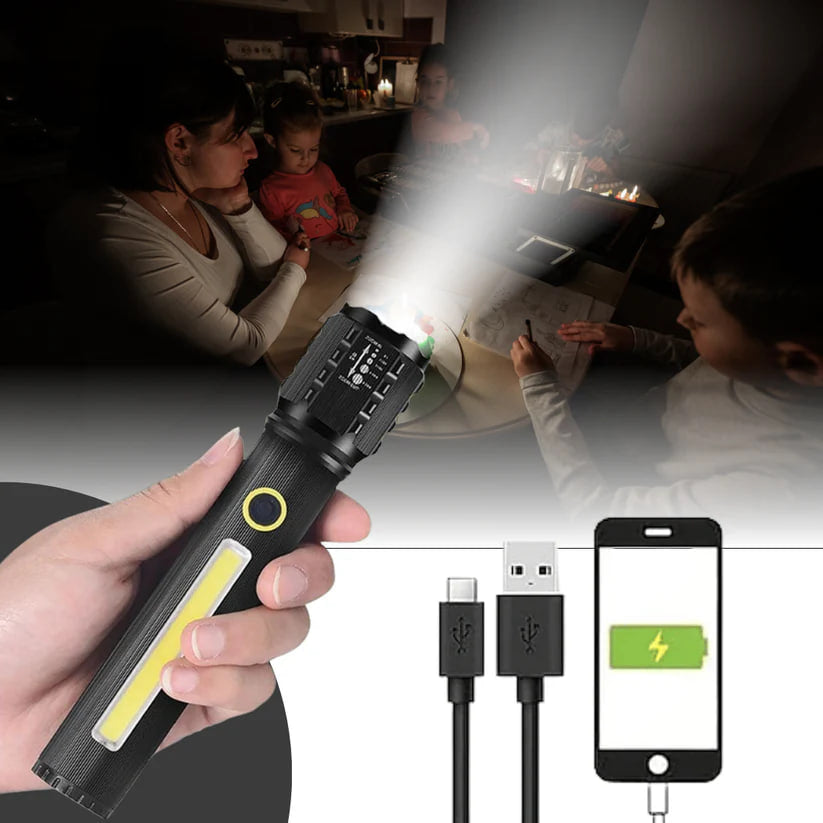 Taktikai zseblámpa készlet német lézerrel + Doboz + Ingyenes pót Akku – TitanLux™